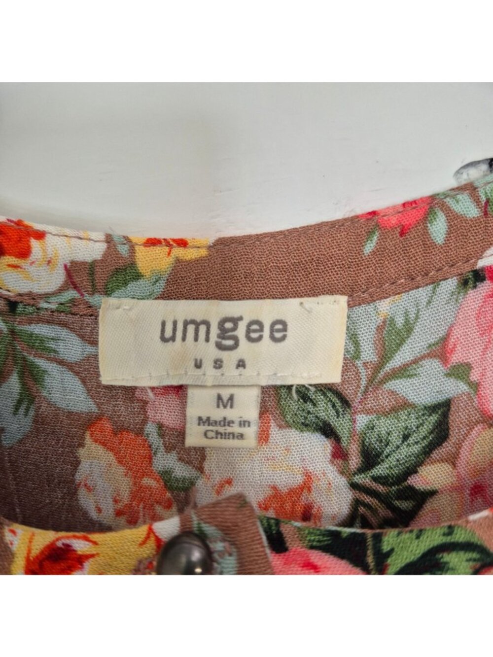 Umgee Women's Floral Cold Shoulder Tunic Dress With Lace Hem Size M - Picture 6 of 8